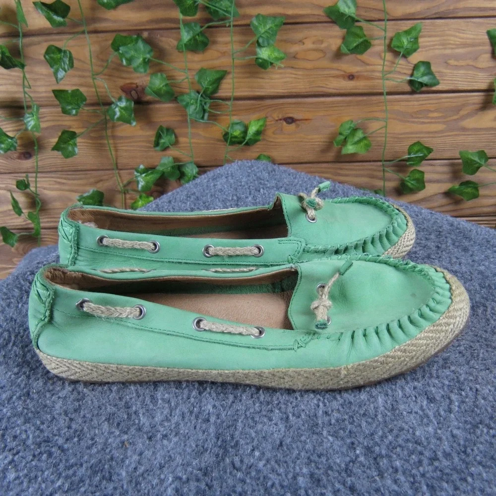 UGG Chivon Women's 8 Mint Green Nubuck‎ Slip-On Moccasins Jute Outsole Casual